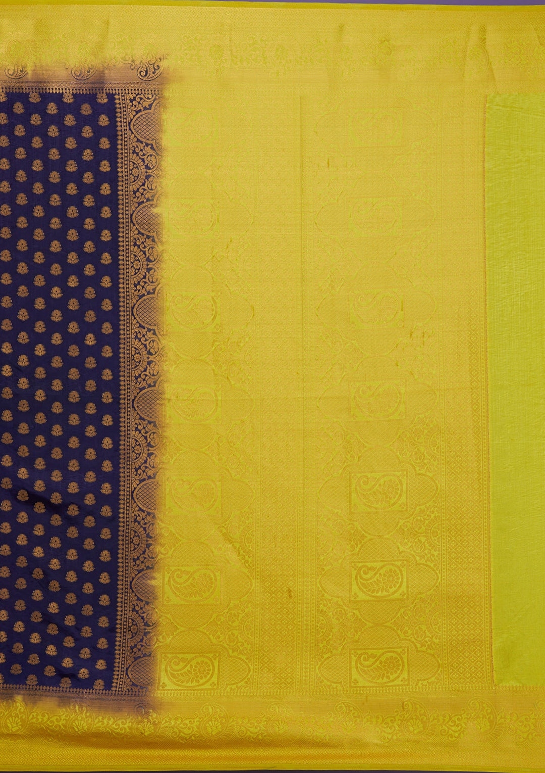 Navy Blue Zariwork Art Silk Saree-Koskii