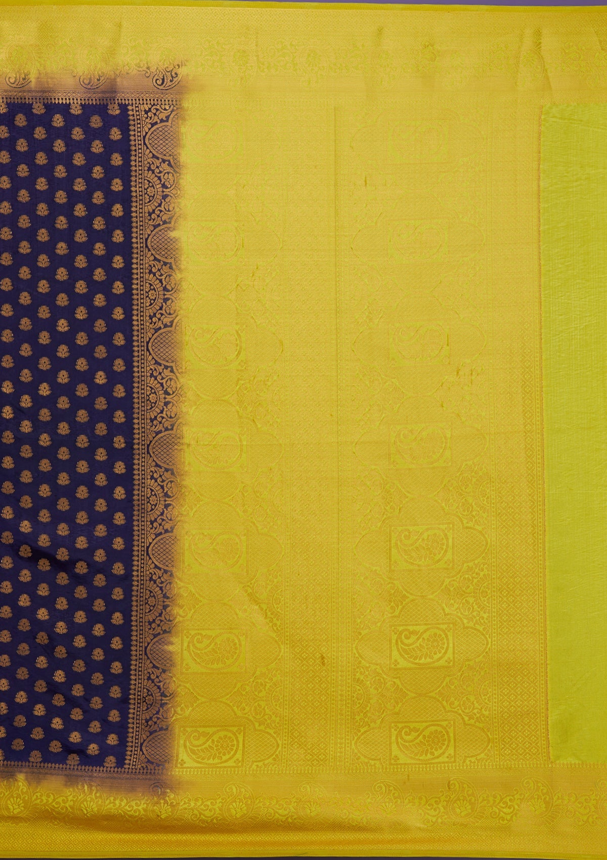 Navy Blue Zariwork Art Silk Saree-Koskii