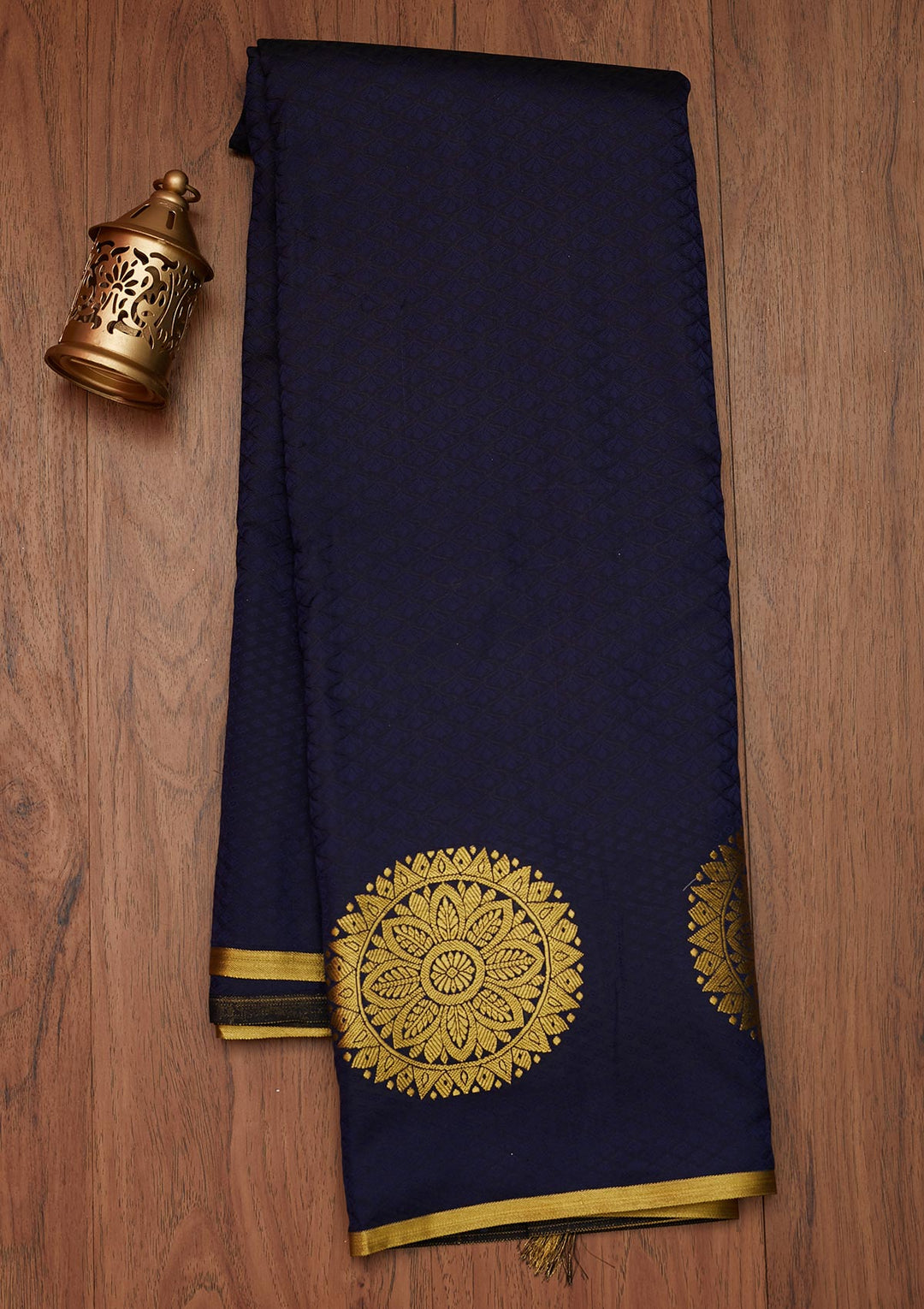 Navy Blue Zariwork Banarasi Saree - Koskii