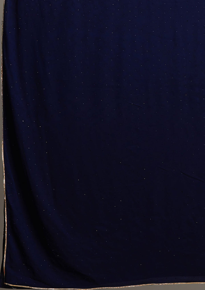 Navy Blue Zariwork Georgette Salwar Suit-Koskii