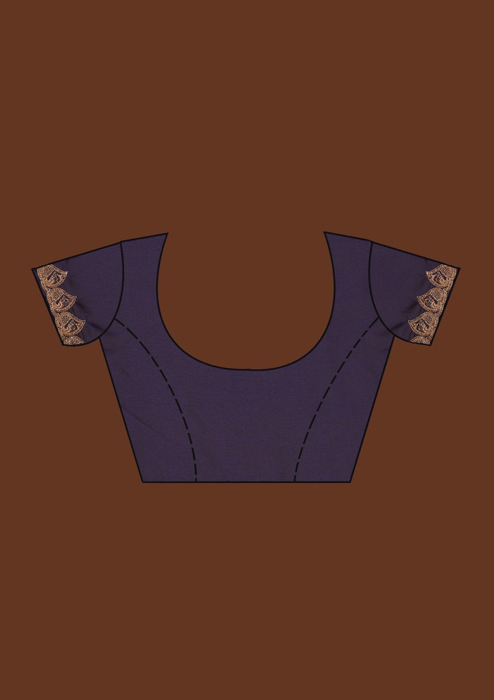 Navy Blue Zariwork Georgette Saree-Koskii