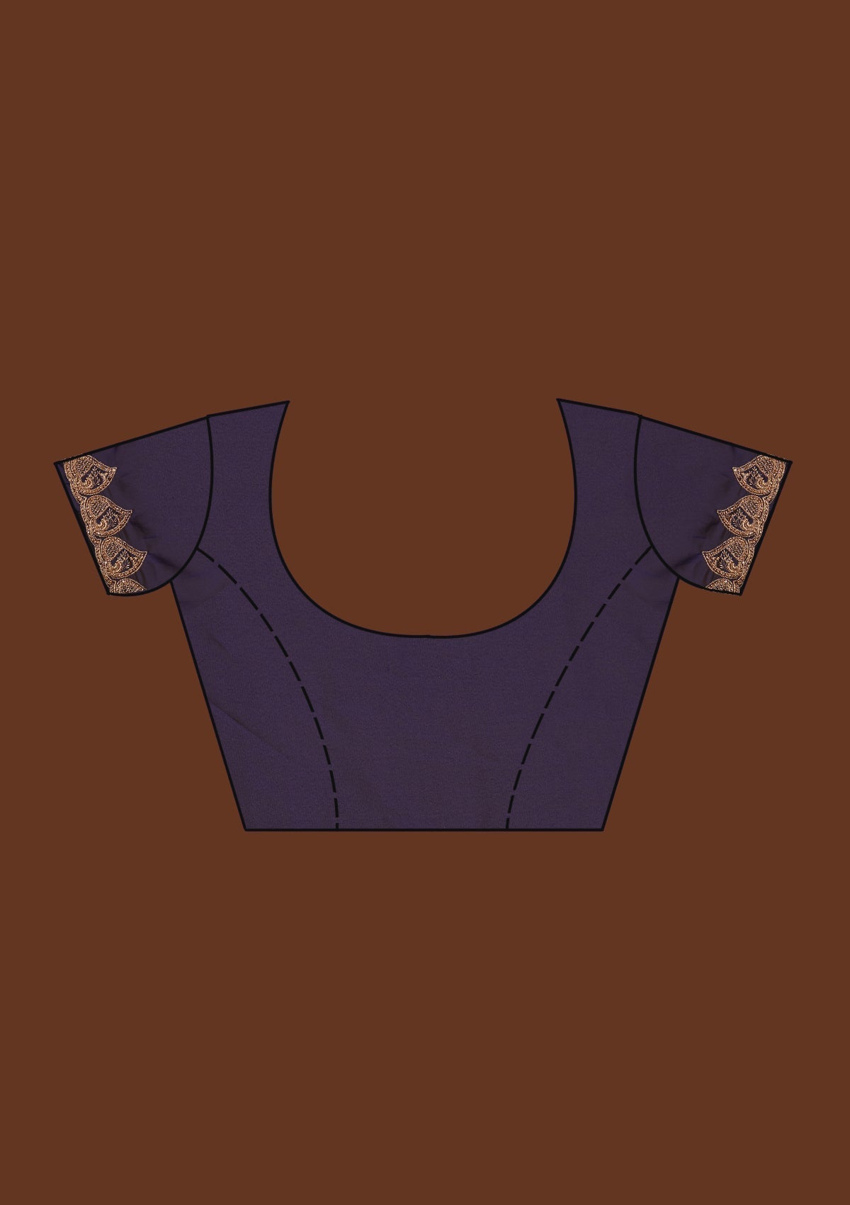 Navy Blue Zariwork Georgette Saree-Koskii