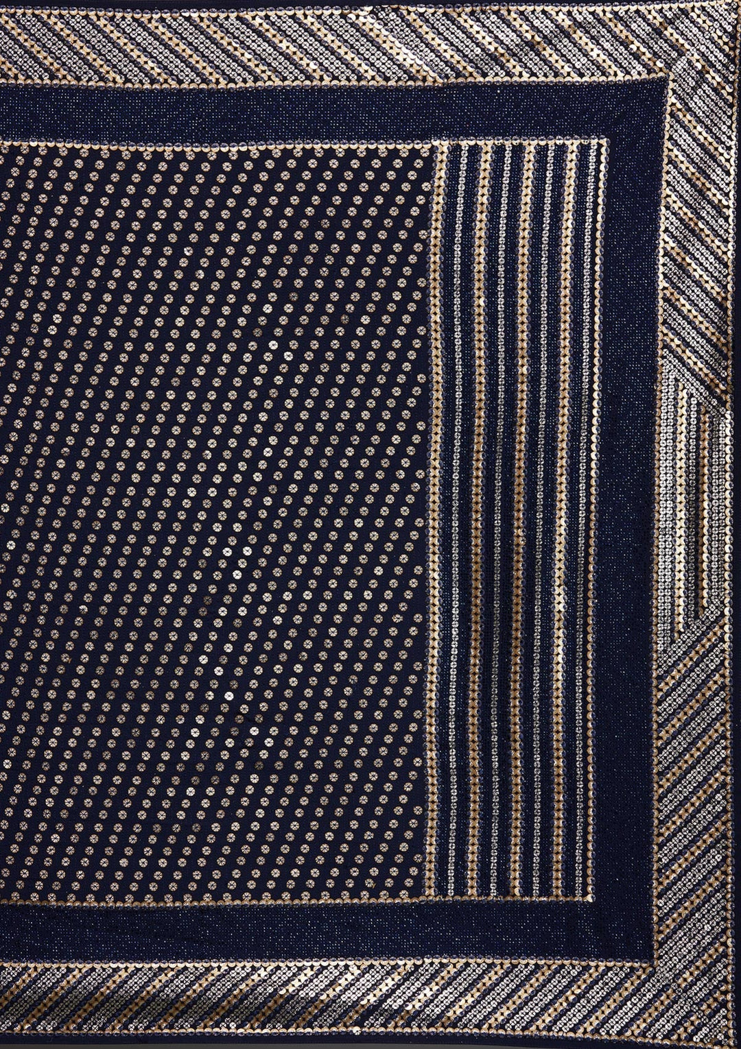 Navy Blue Zariwork Georgette Saree-Koskii