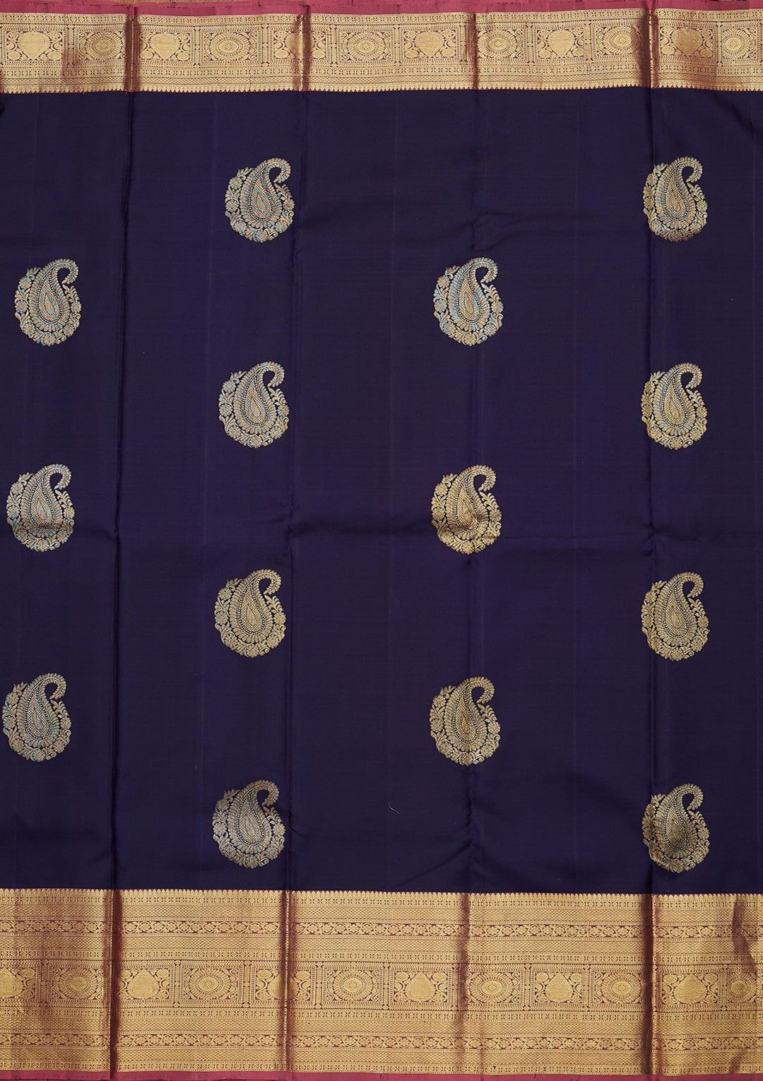 Navy Blue Zariwork Pure Silk Designer Saree - koskii