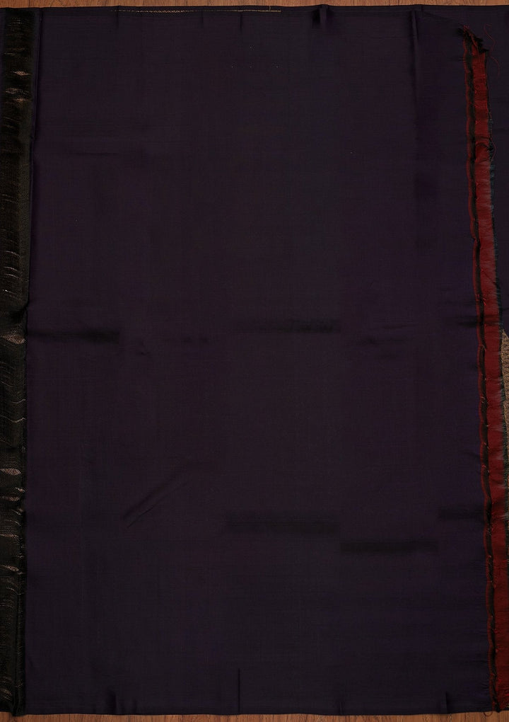 Navy Blue Zariwork Pure Silk Designer Saree - koskii