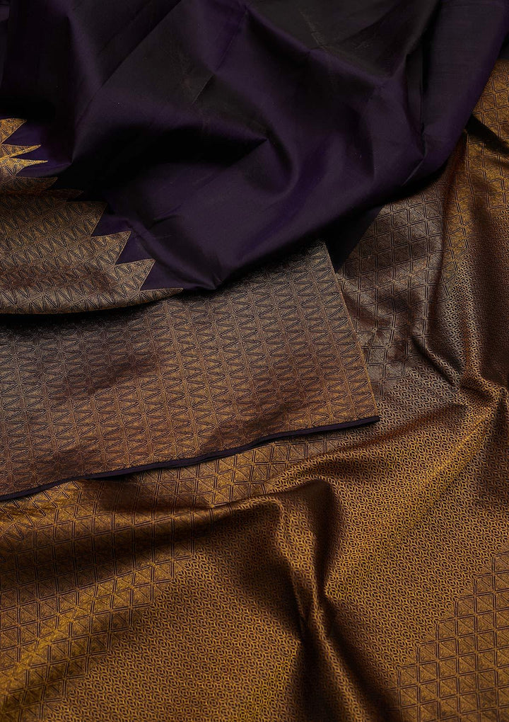 Navy Blue Zariwork Pure Silk Designer Saree - koskii
