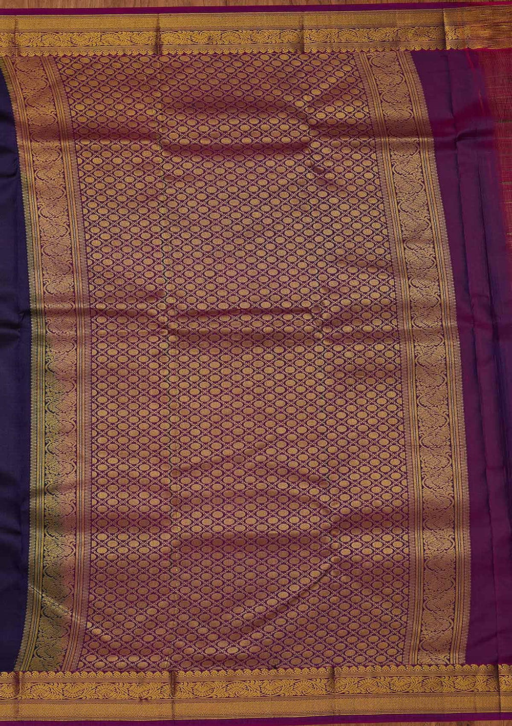Navy Blue Zariwork Pure Silk Designer Saree - koskii