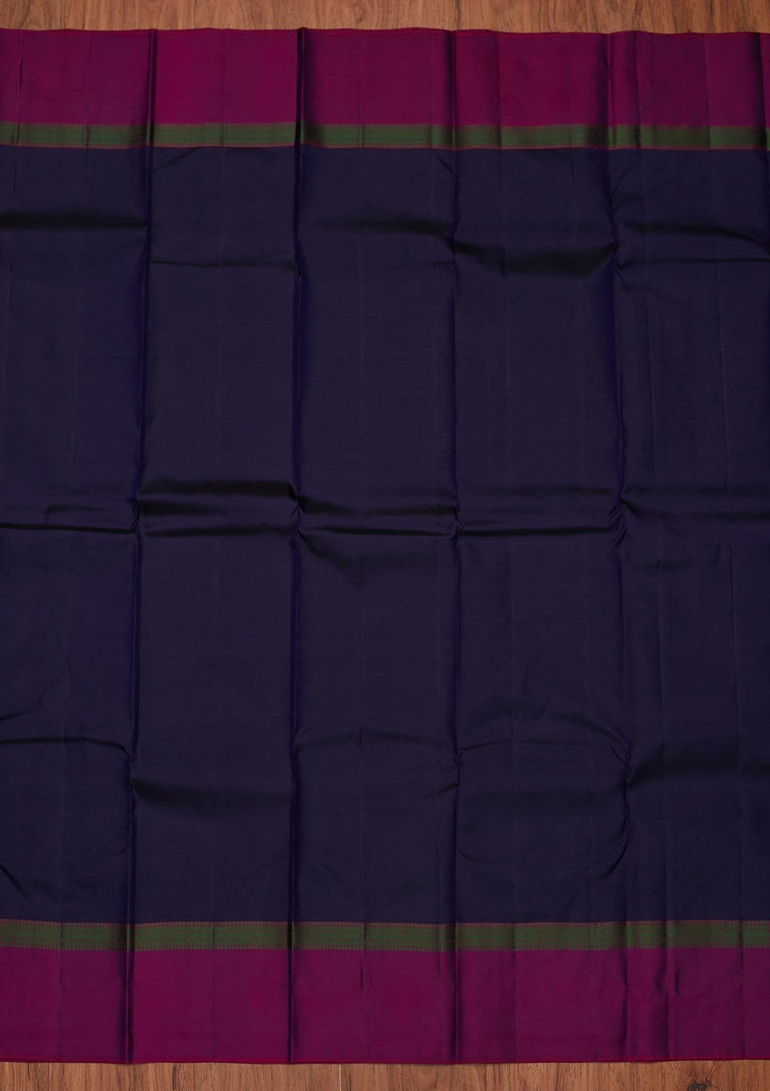 Navy Blue Zariwork Pure Silk Designer Unstitched Saree - Koskii