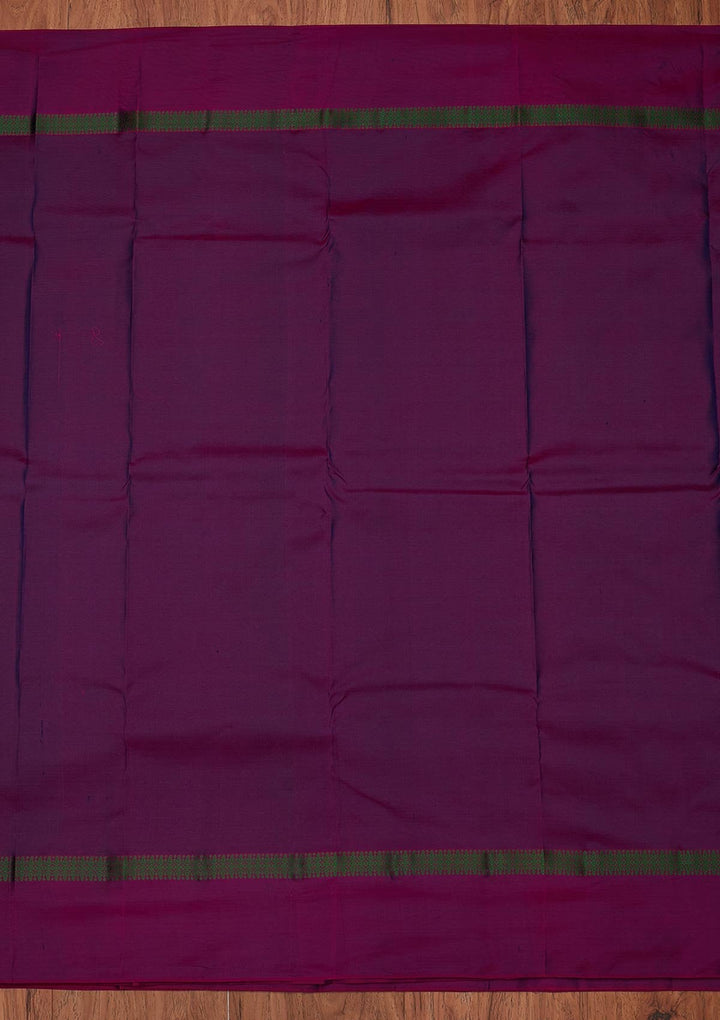 Navy Blue Zariwork Pure Silk Designer Unstitched Saree - Koskii
