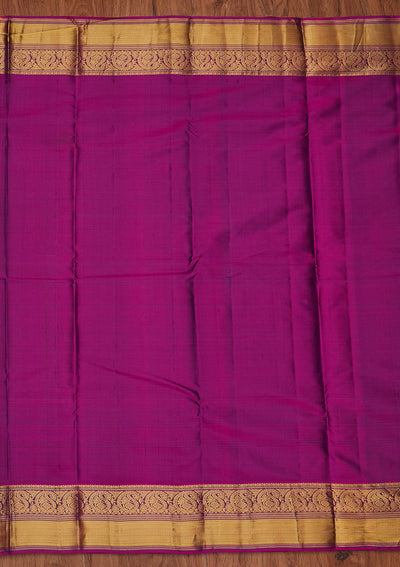 Navy Blue Zariwork Pure Silk Designer Unstitched Saree - Koskii