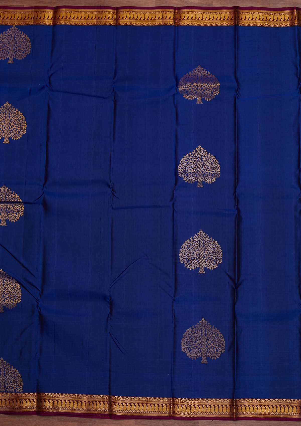 Navy Blue Zariwork Pure Silk Designer Saree - Koskii
