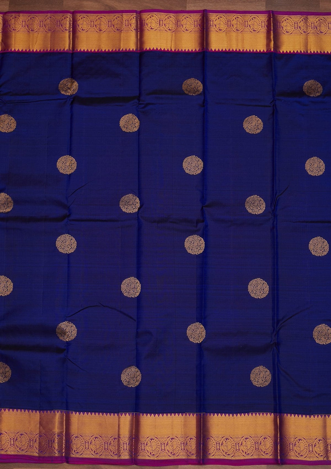 Navy Blue Zariwork Pure Silk Designer Saree - Koskii