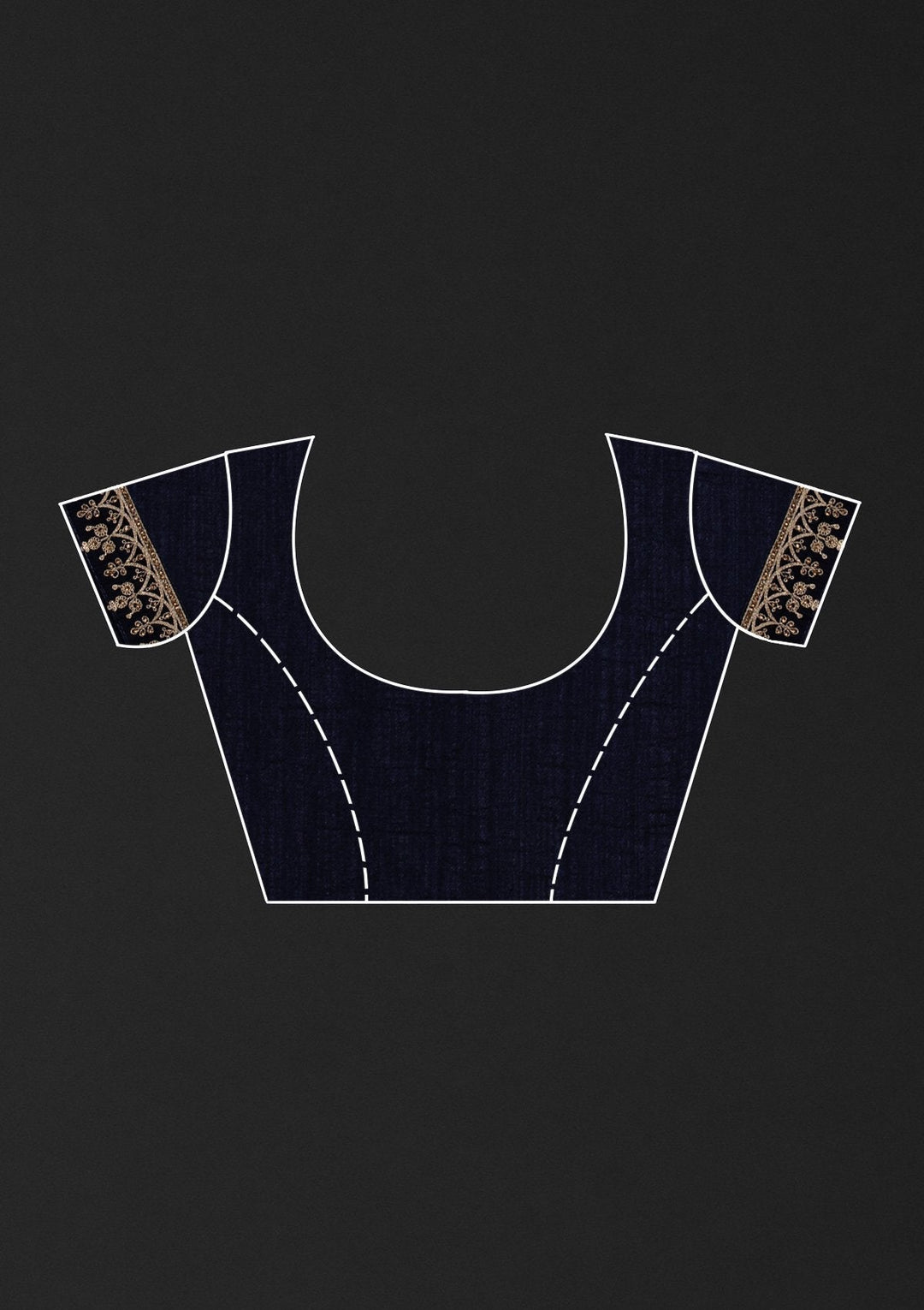 Navy Blue Zariwork Raw Silk Designer Saree - koskii