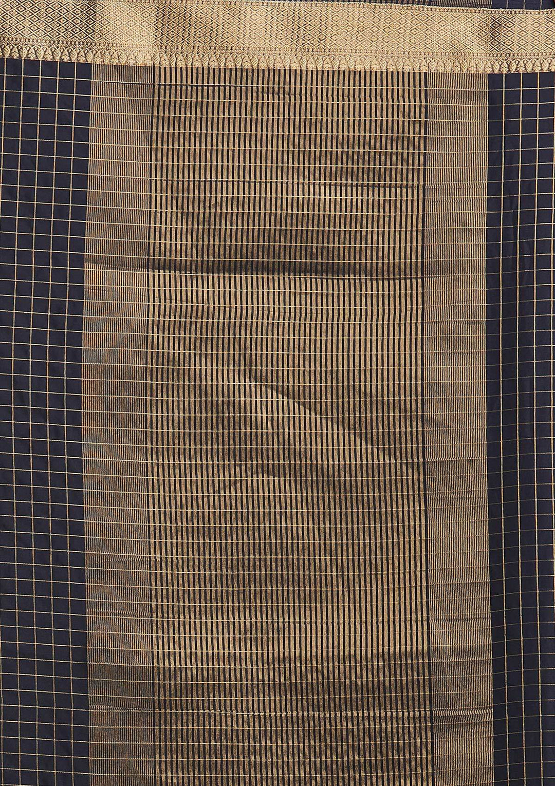 Navy Blue Zariwork Tissue Designer Saree - koskii