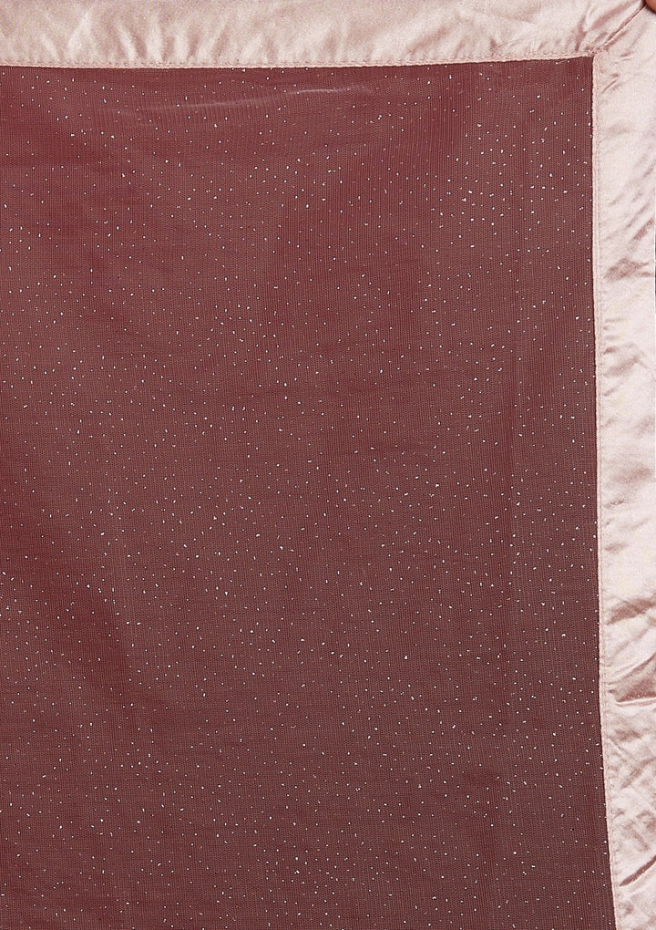 Onion Pink Glitter Net Designer Gown - Koskii