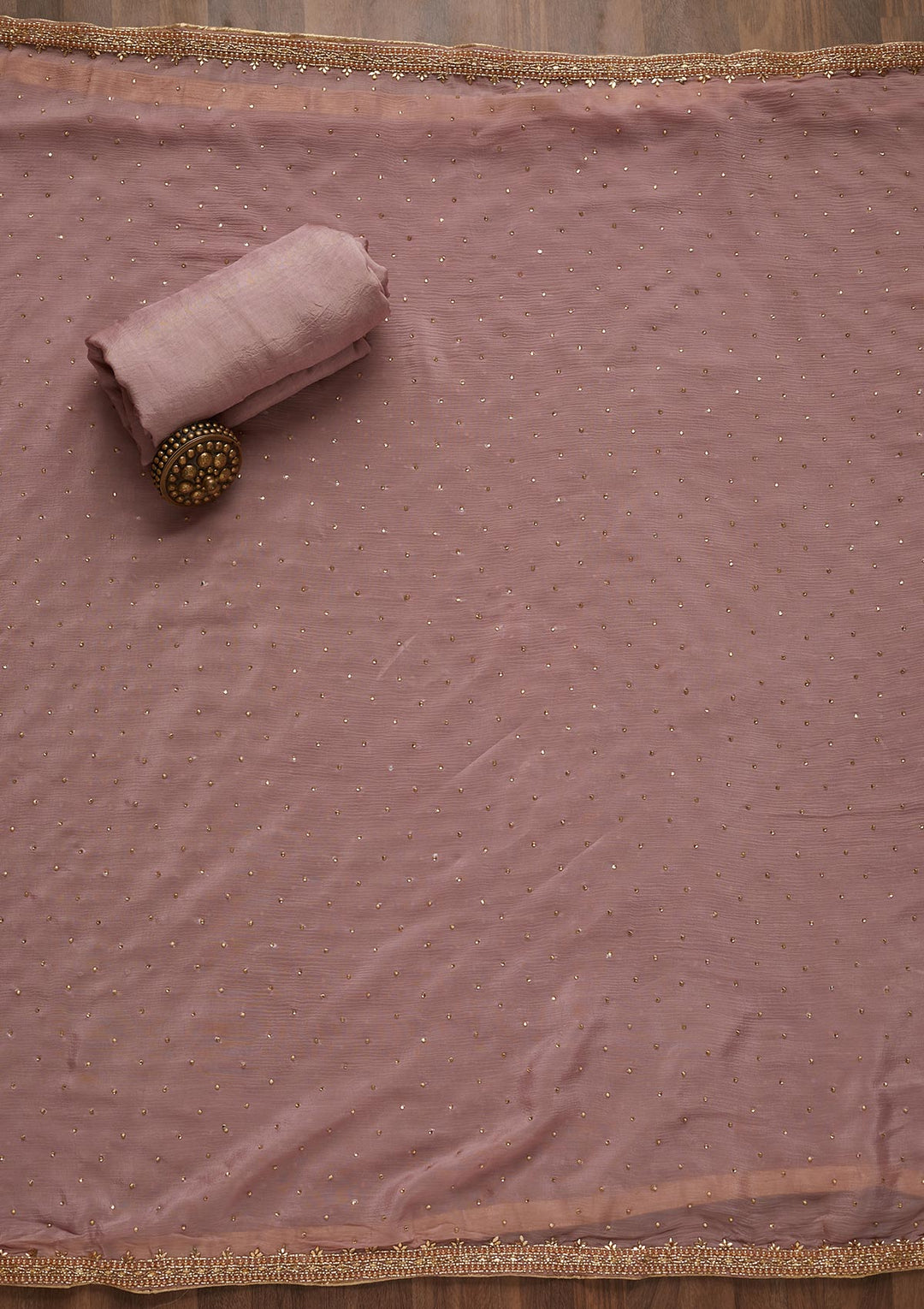 Onion Pink Gotapatti Semi Crepe Unstitched Salwar Suit - Koskii