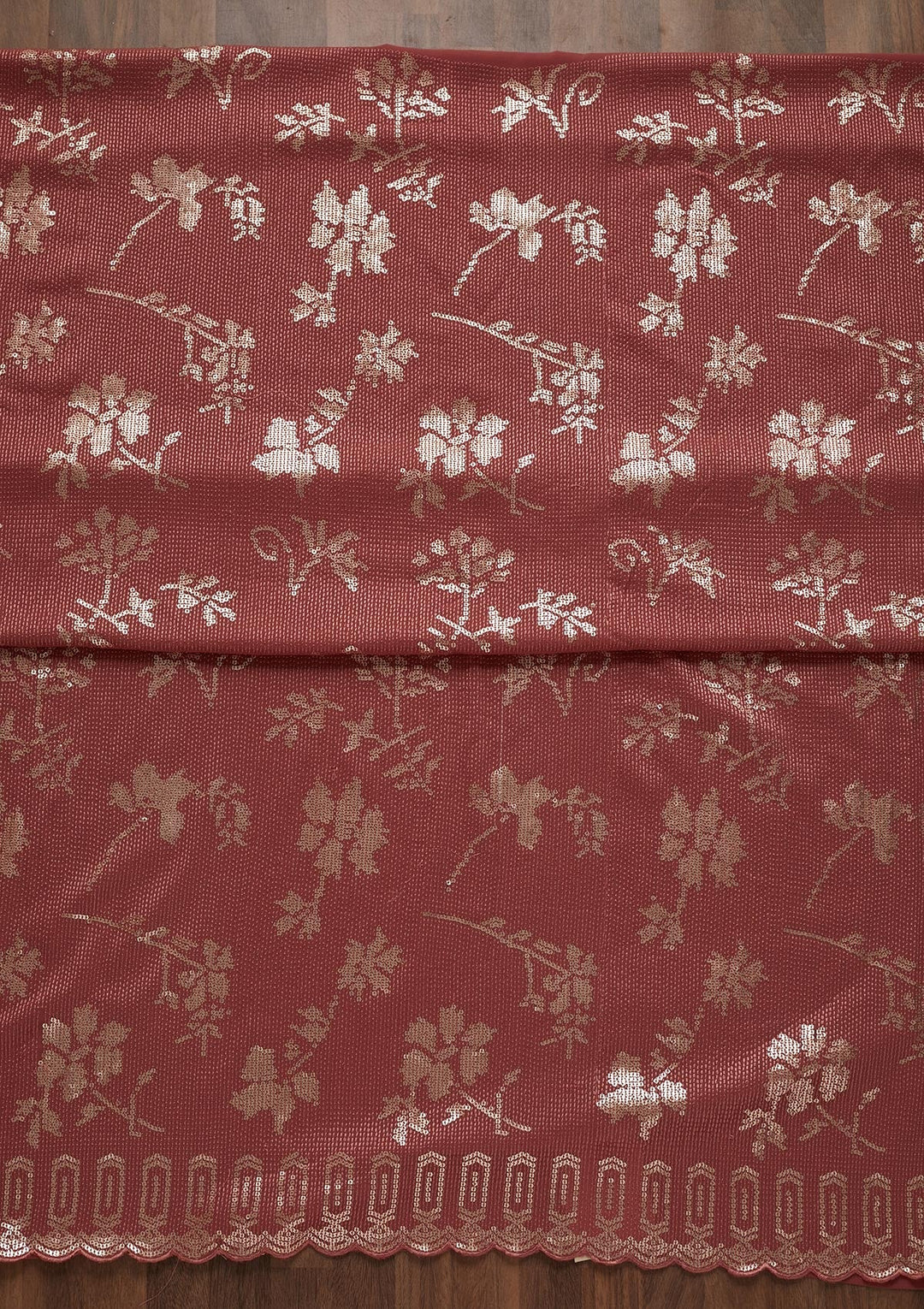 Onion Pink Sequins Georgette Unstitched Salwar Suit - Koskii