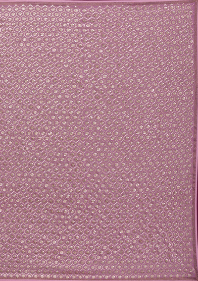 Onion Pink Sequins Georgette Unstitched Saree-Koskii