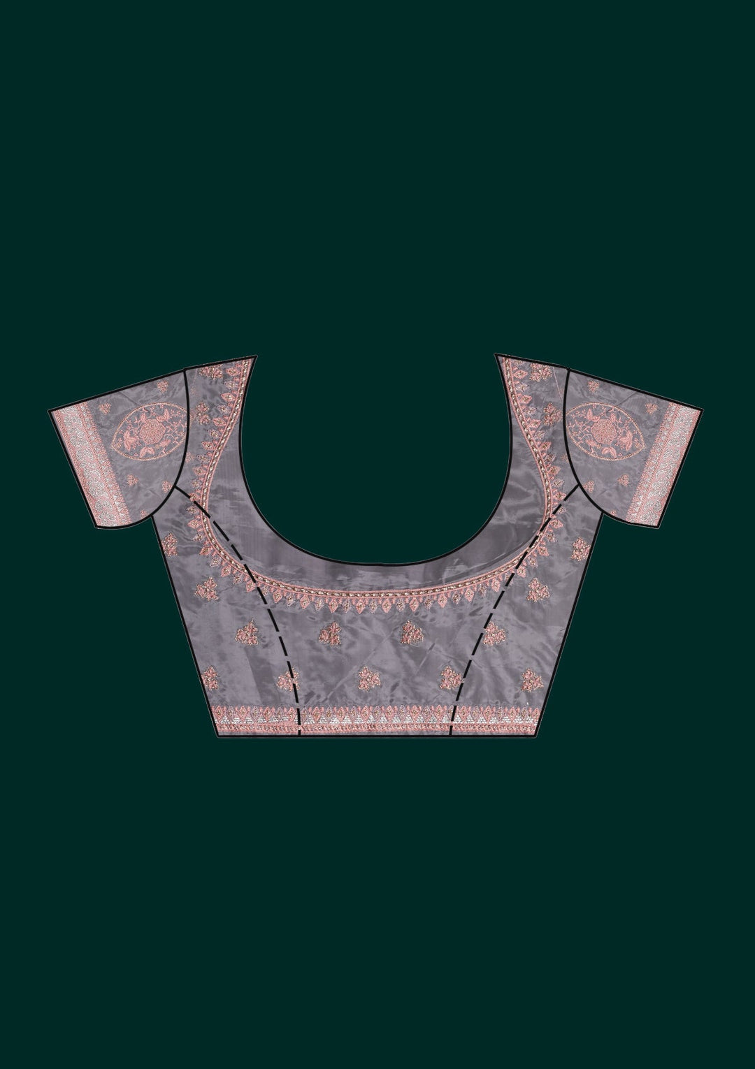 Onion Pink Silver Stonework Tissue Saree - Koskii