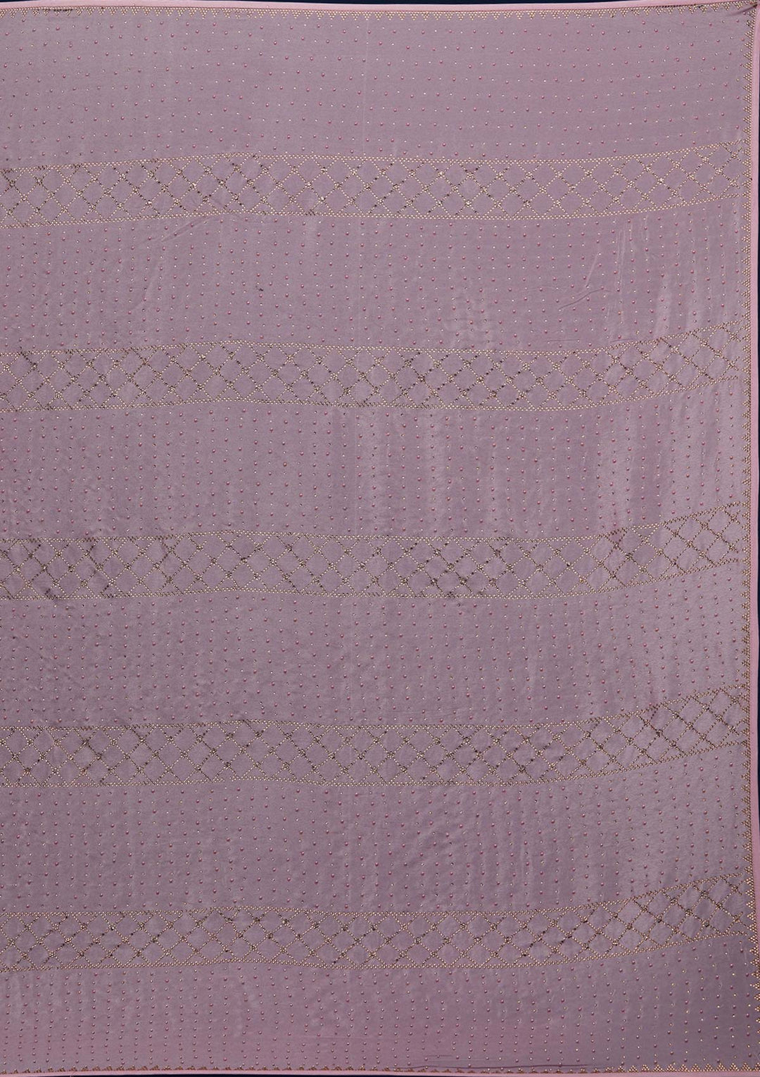 Onion Pink Stonework Semi Crepe Designer Saree - Koskii