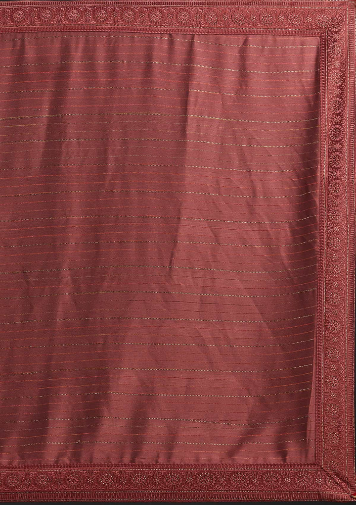 Onion Pink Swarovski Georgette Designer Saree - koskii