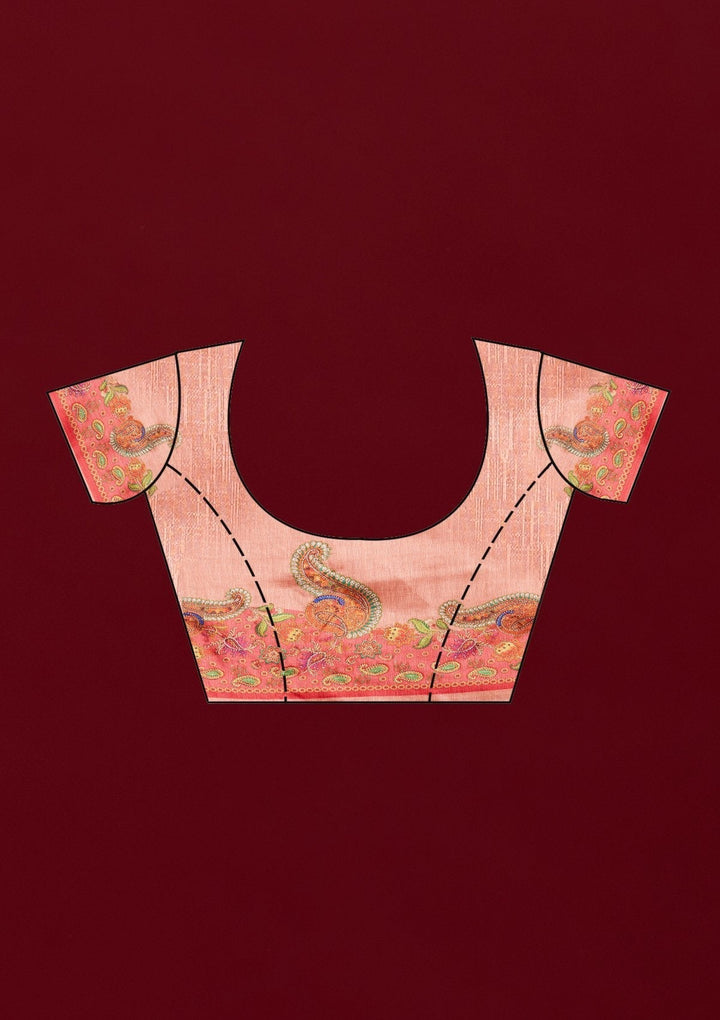 Onion Pink Swarovski Semi Crepe Designer Saree - koskii