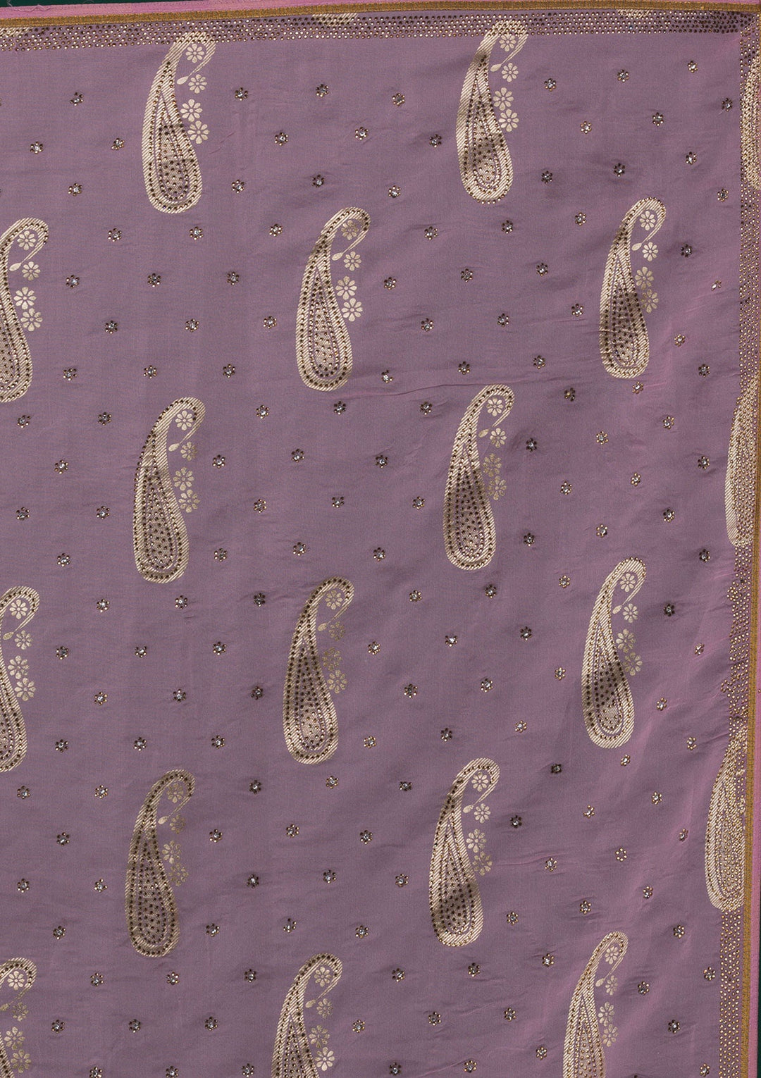 Onion Pink Swarovski Shimmer Saree-Koskii