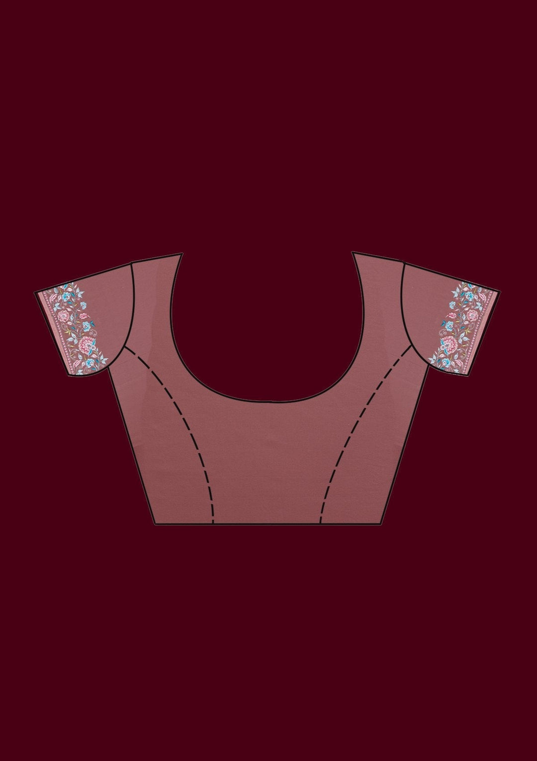 Onion Pink Threadwork Georgette Designer Saree - Koskii