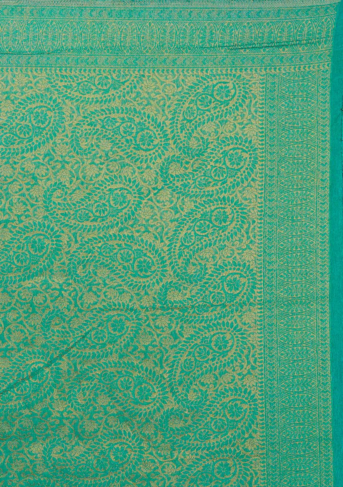 Onion Pink Zariwork Art Silk Designer Saree - Koskii