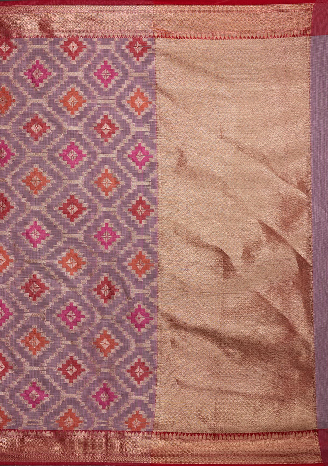 Onion Pink Zariwork Art Silk Saree-Koskii
