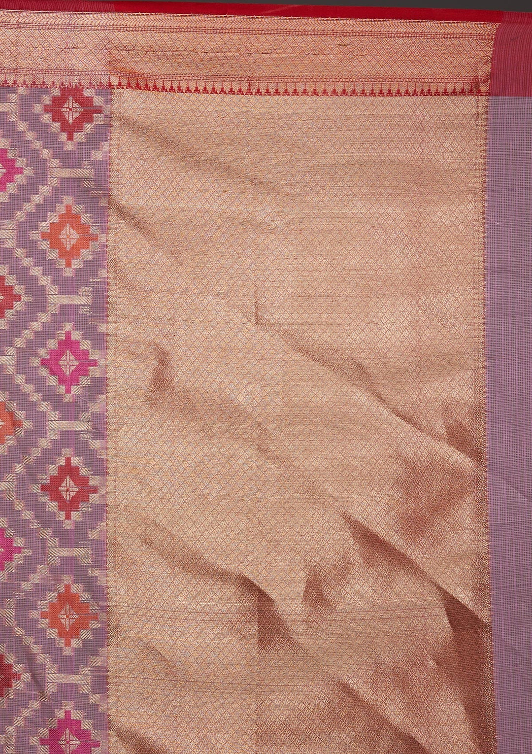 Onion Pink Zariwork Art Silk Saree-Koskii