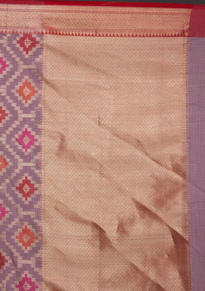 Onion Pink Zariwork Art Silk Saree-Koskii