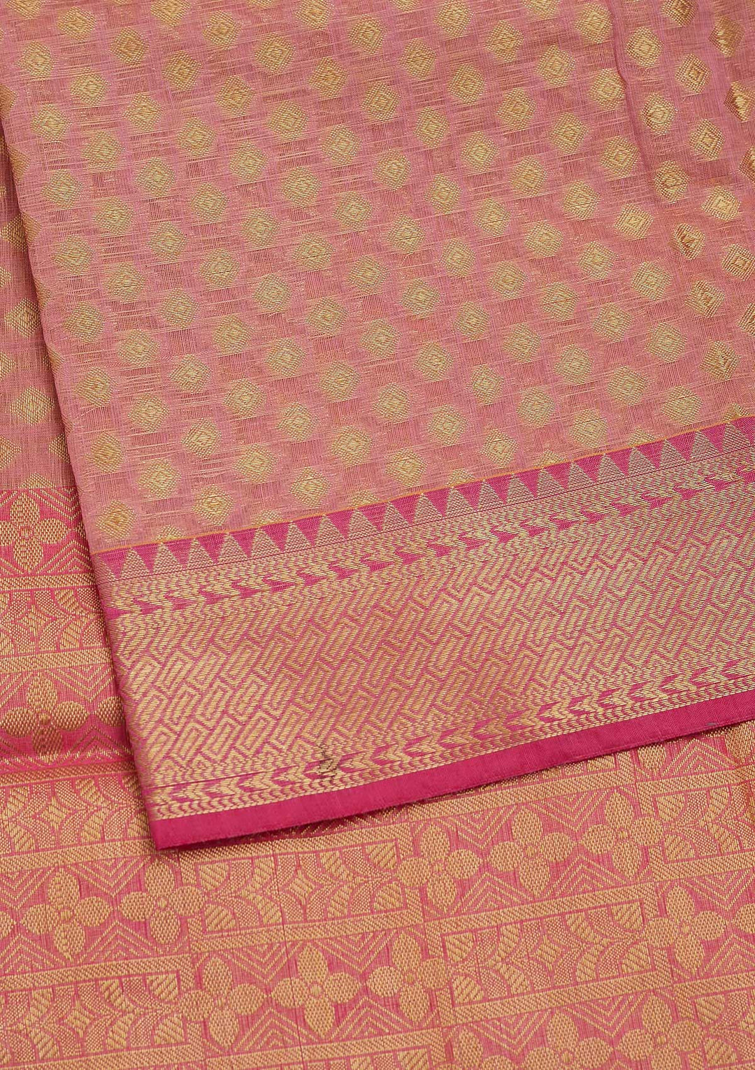 Onion Pink Zariwork Art Silk Saree-Koskii