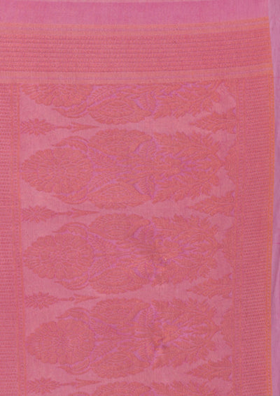 Onion Pink Zariwork Art Silk Saree-Koskii