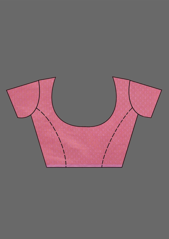 Onion Pink Zariwork Art Silk Saree-Koskii