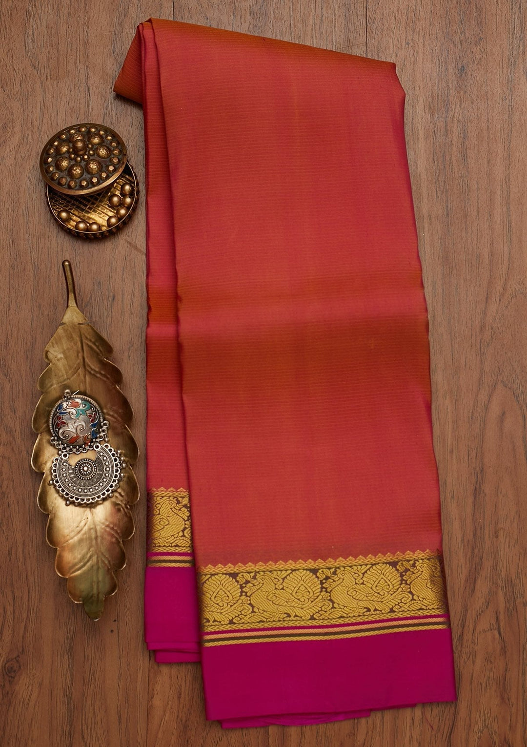 Onion Pink Zariwork Pure Silk Designer Saree - koskii