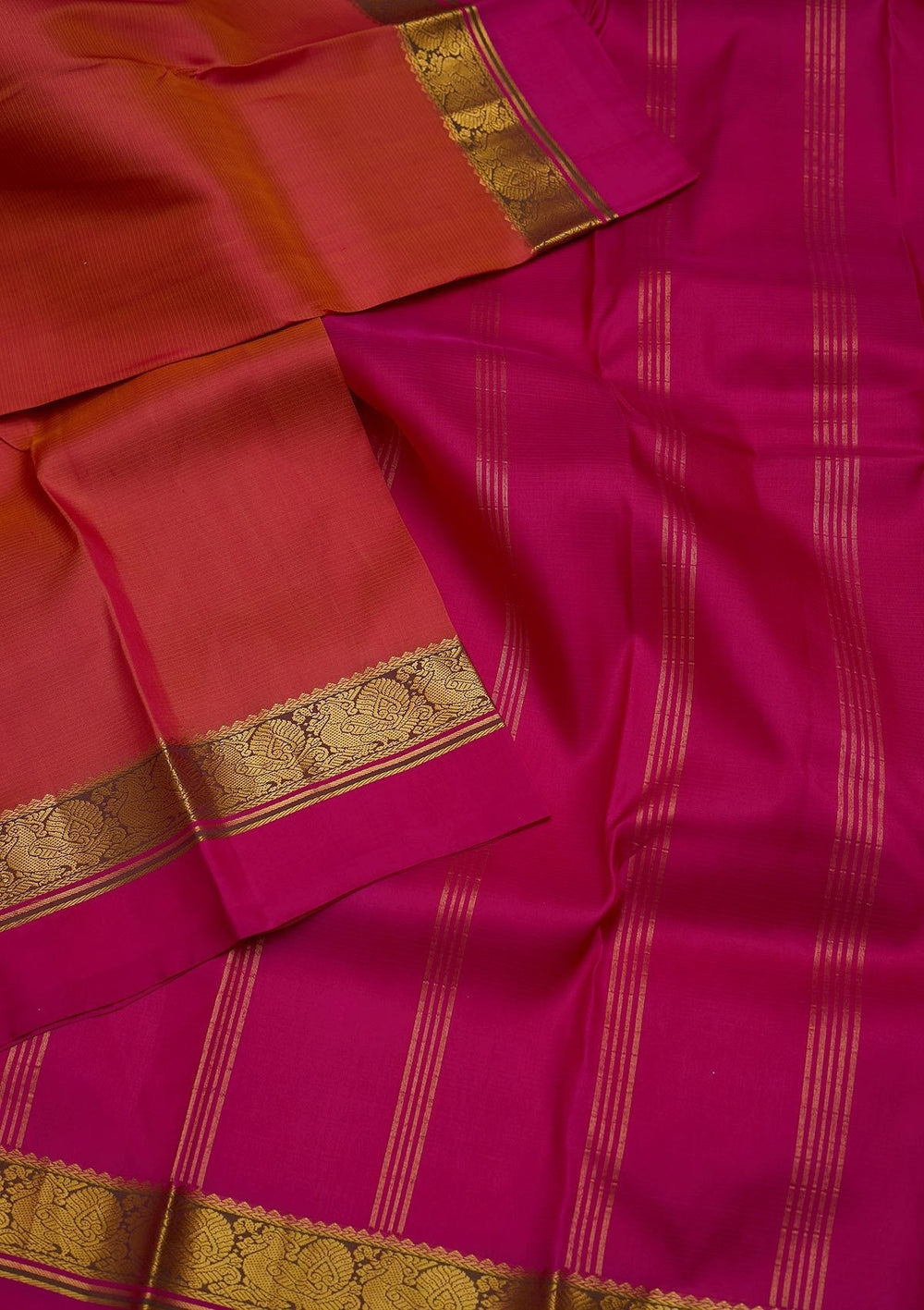 Onion Pink Zariwork Pure Silk Designer Saree - koskii