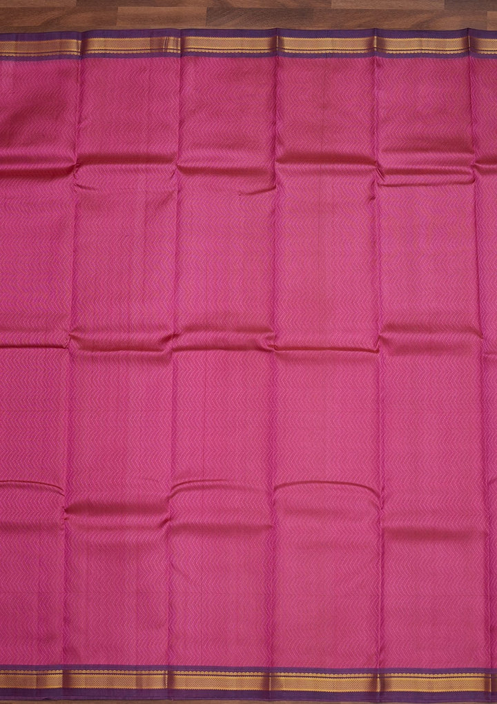 Onion Pink Zariwork Pure Silk Designer Saree - Koskii