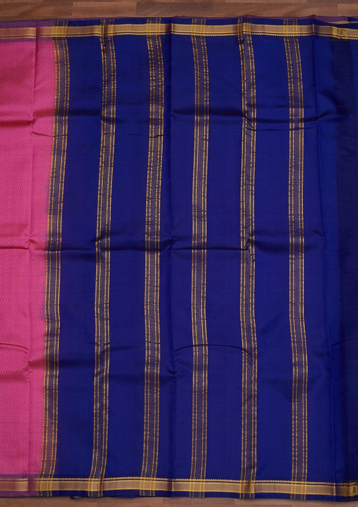 Onion Pink Zariwork Pure Silk Designer Saree - Koskii