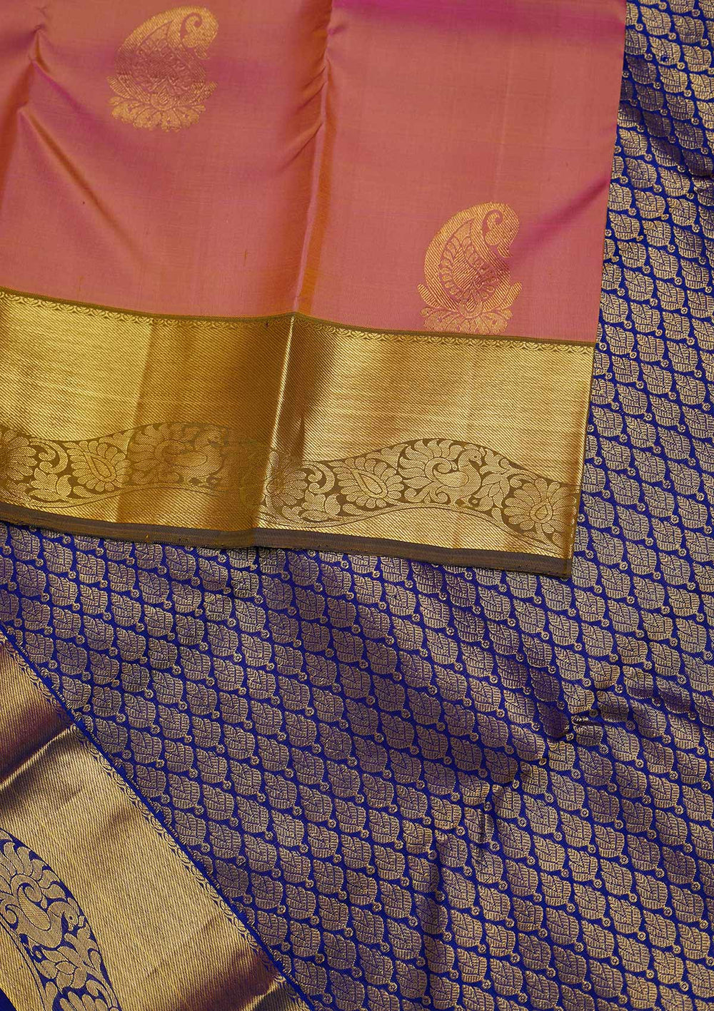 Onion Pink Zariwork Pure Silk Designer Saree - Koskii