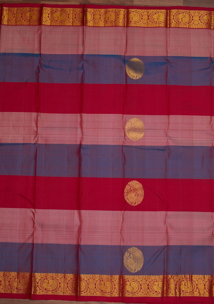 Onion Pink Zariwork Pure Silk Designer Saree - Koskii