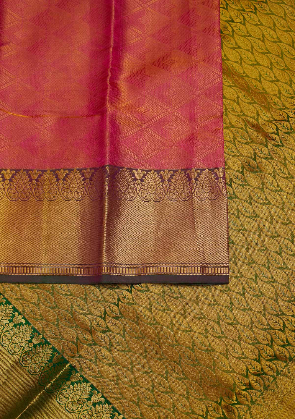 Onion Pink Zariwork Pure Silk Designer Saree - Koskii