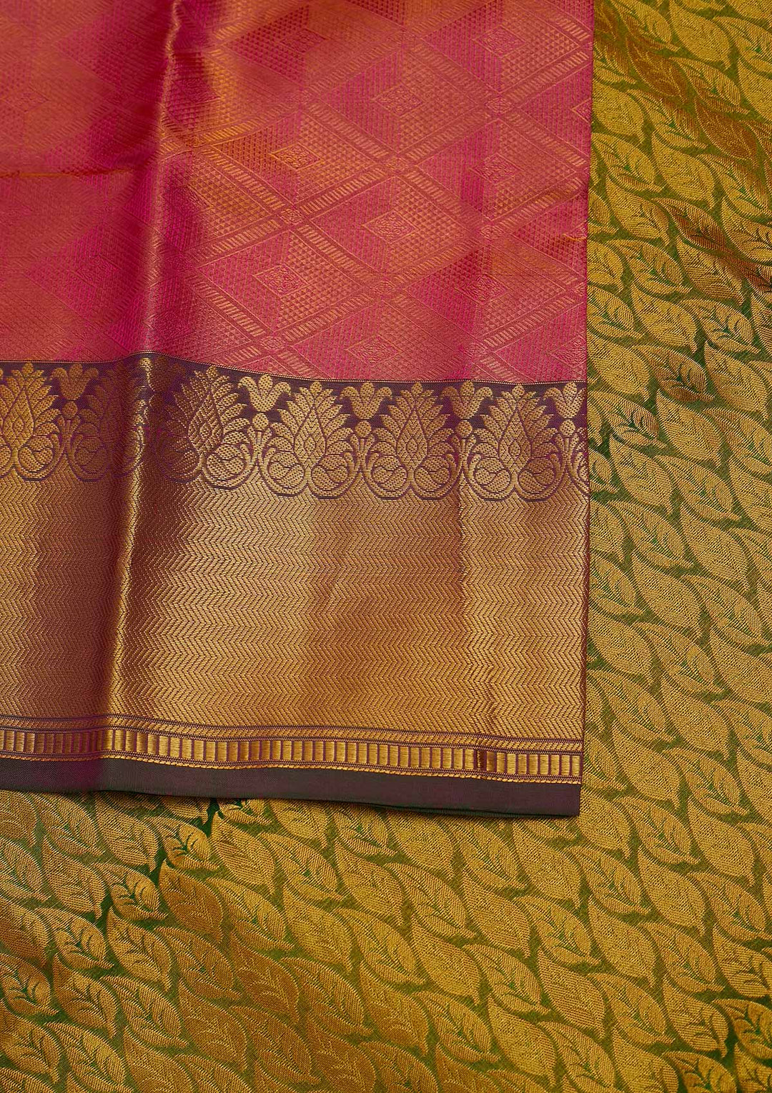 Onion Pink Zariwork Pure Silk Designer Saree - Koskii