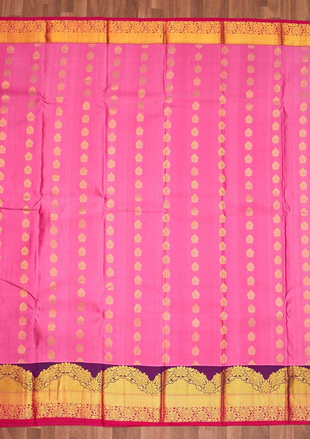Onion Pink Zariwork Pure Silk Saree - Koskii