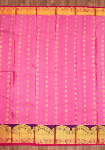Onion Pink Zariwork Pure Silk Saree - Koskii