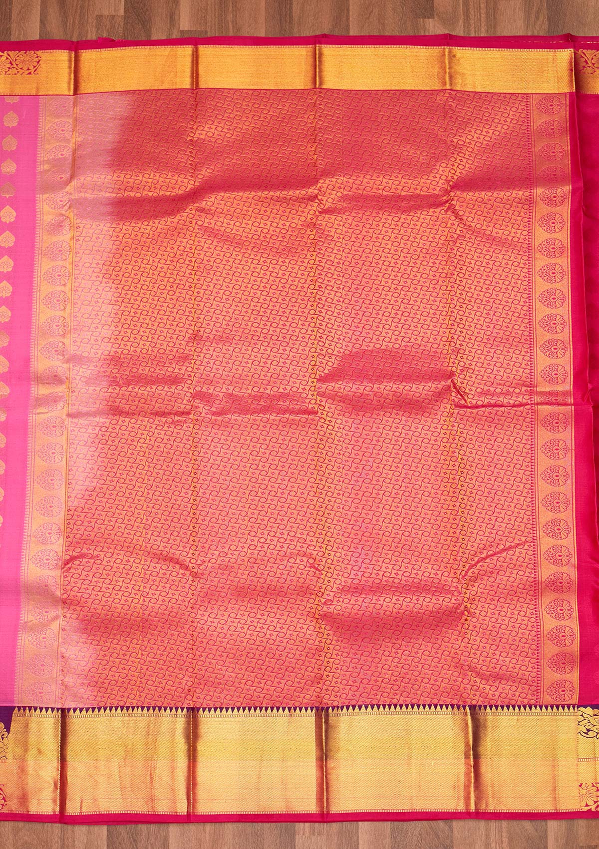 Onion Pink Zariwork Pure Silk Saree - Koskii