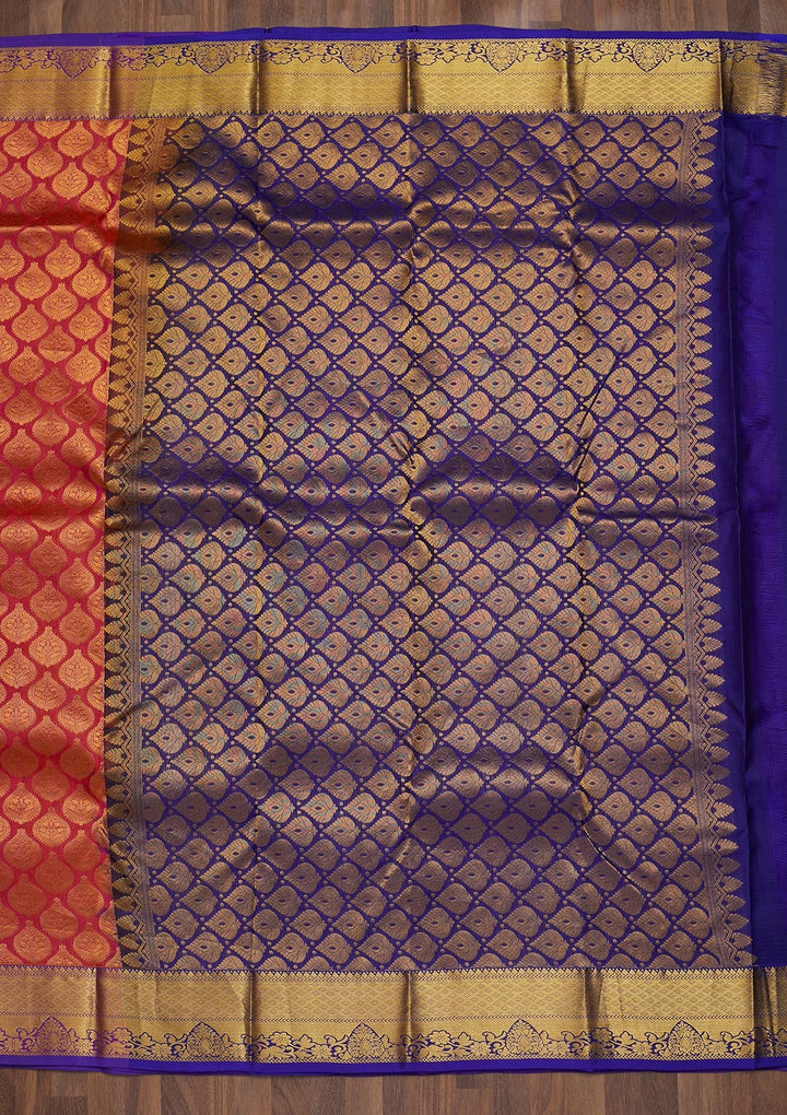 Onion Pink Zariwork Pure Silk Saree-Koskii