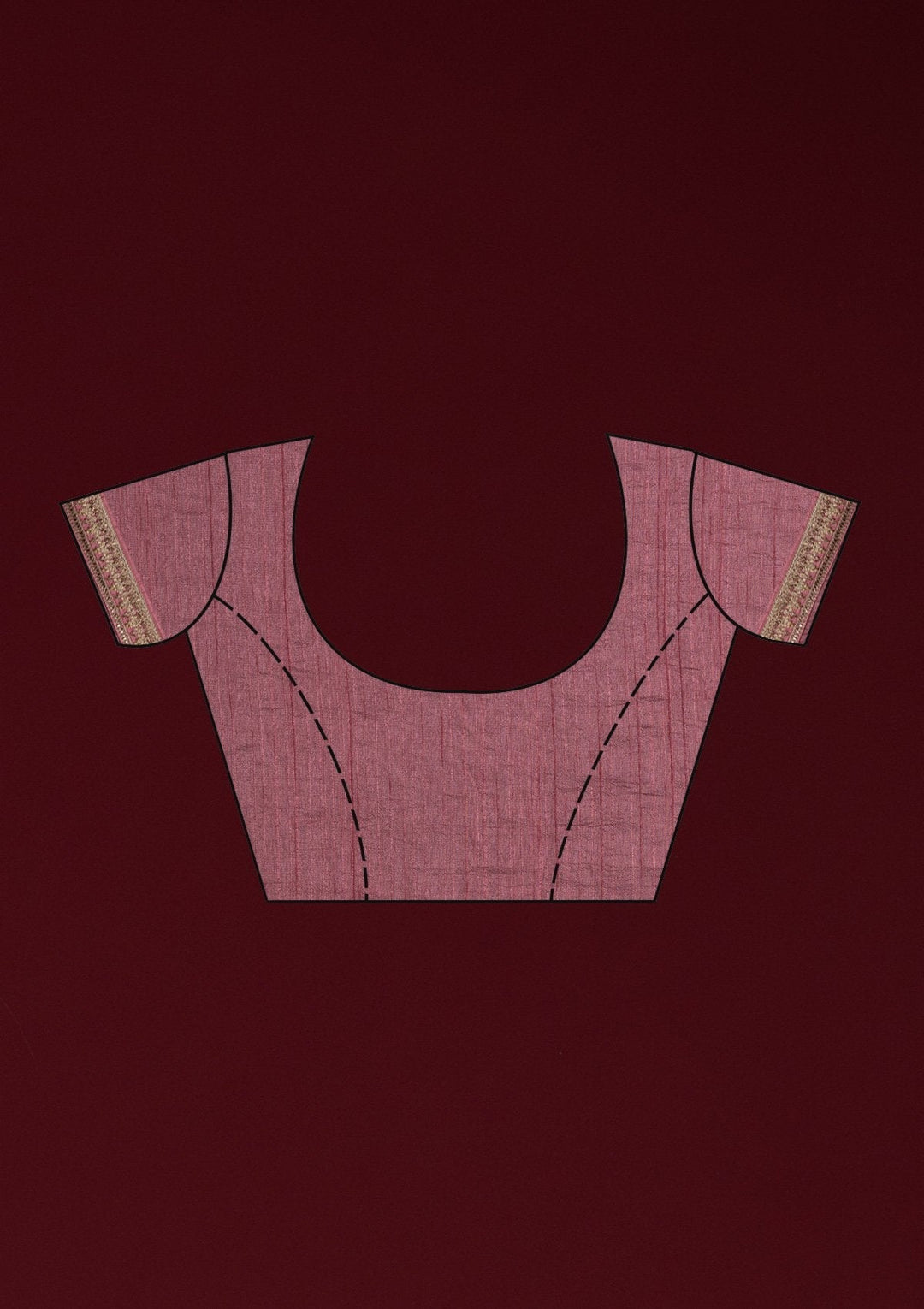 Onion Pink Zariwork Raw Silk Designer Saree - koskii