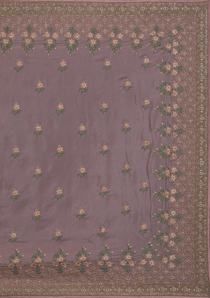 Onion Pink Zariwork Shimmer Designer Saree - koskii