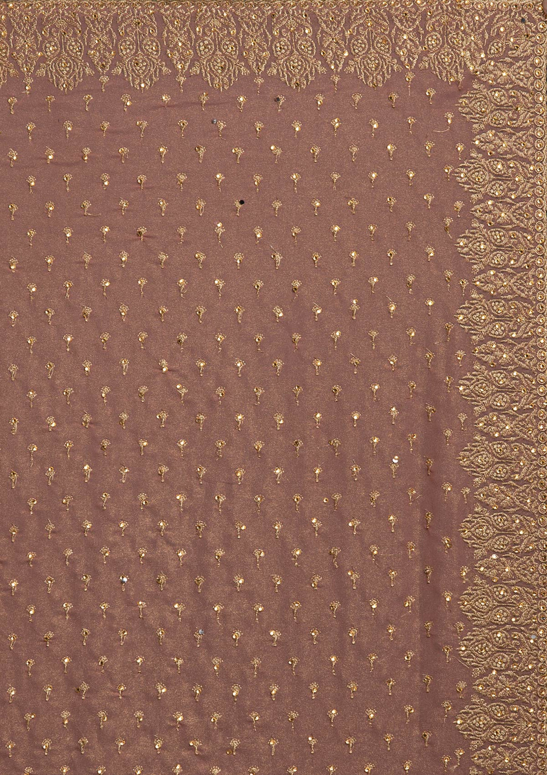 Onion Pink Zariwork Shimmer Designer Saree - koskii